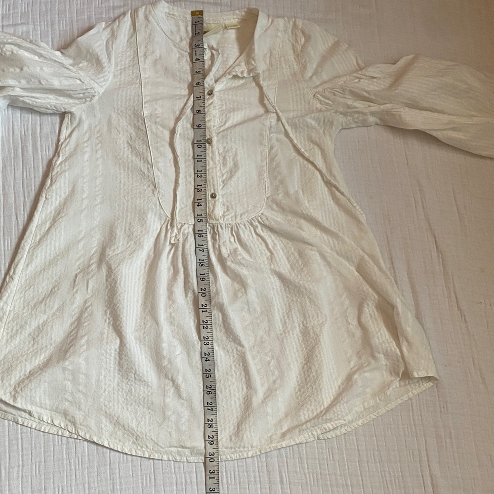 MAEVE  White Textured Button-Up Tunic - Picture 9 of 11